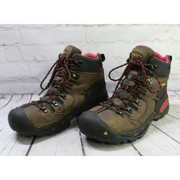 Keen Brown Leather Lace Up Waterproof Steel Toe Hiking Boots Size 12 EE - Picture 2 of 9